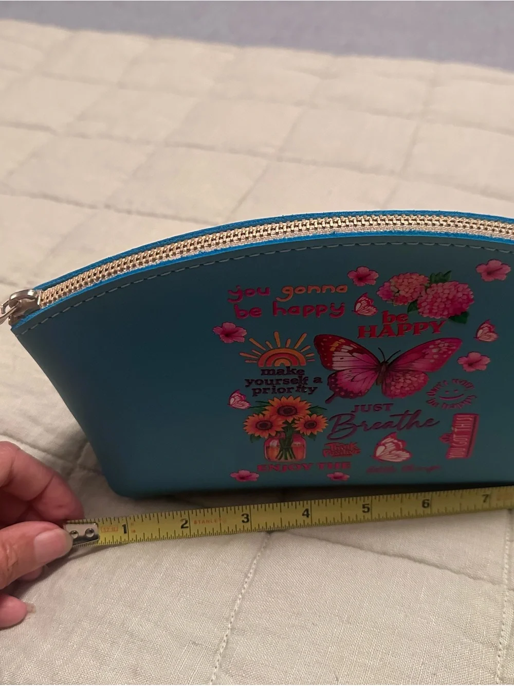 🦄 Portland Leather Eclipse Makeup Bag Aqua